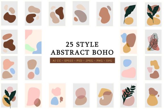 Aestetic Boho Abstract Graphics for Branding and Marketing