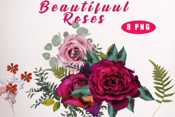 Beautiful Roses Watercolor Graphics for Branding and Marketing