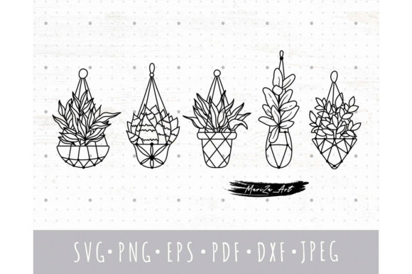 Boho Potted House Plants SVG Bundle for Branding