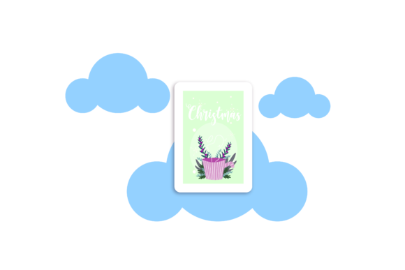 Christmas Greeting Card Floral Cloud - A Versatile Graphic Design Asset