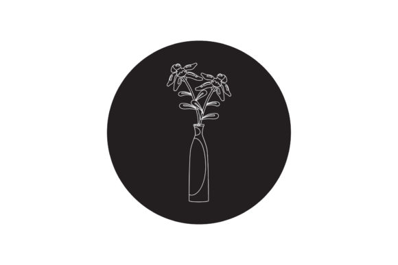 Flowers Nature Floral White Line Style Graphics Freebie