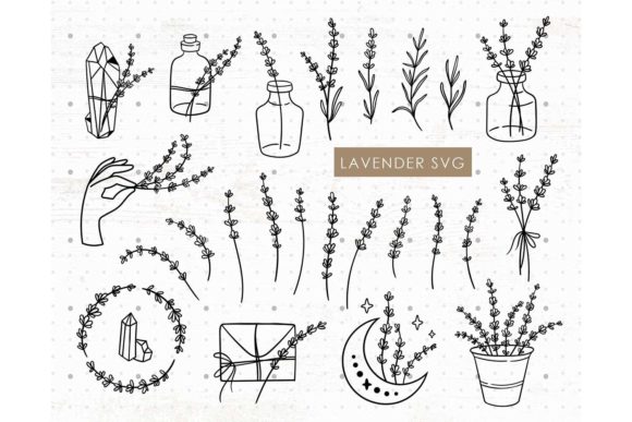 Lavender Set Wildflowers SVG Bundle for Web and Print