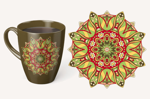 Mandala Round Oriental Pattern Doodle Graphics