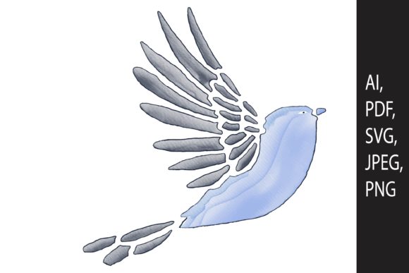 Watercolor Bird Design for SVG Cut File