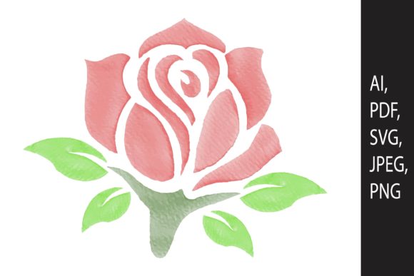 Watercolor Leaf and Flower SVG Cut File for Creative Design