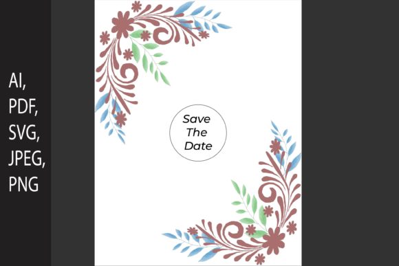 Watercolor Leaf and Flower SVG Cut File for Graphics and Illustrations