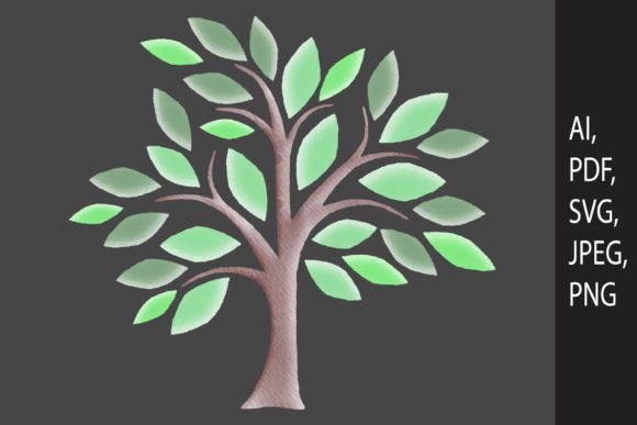 Watercolor Tree Design for SVG Cut File - A Versatile Graphic Asset